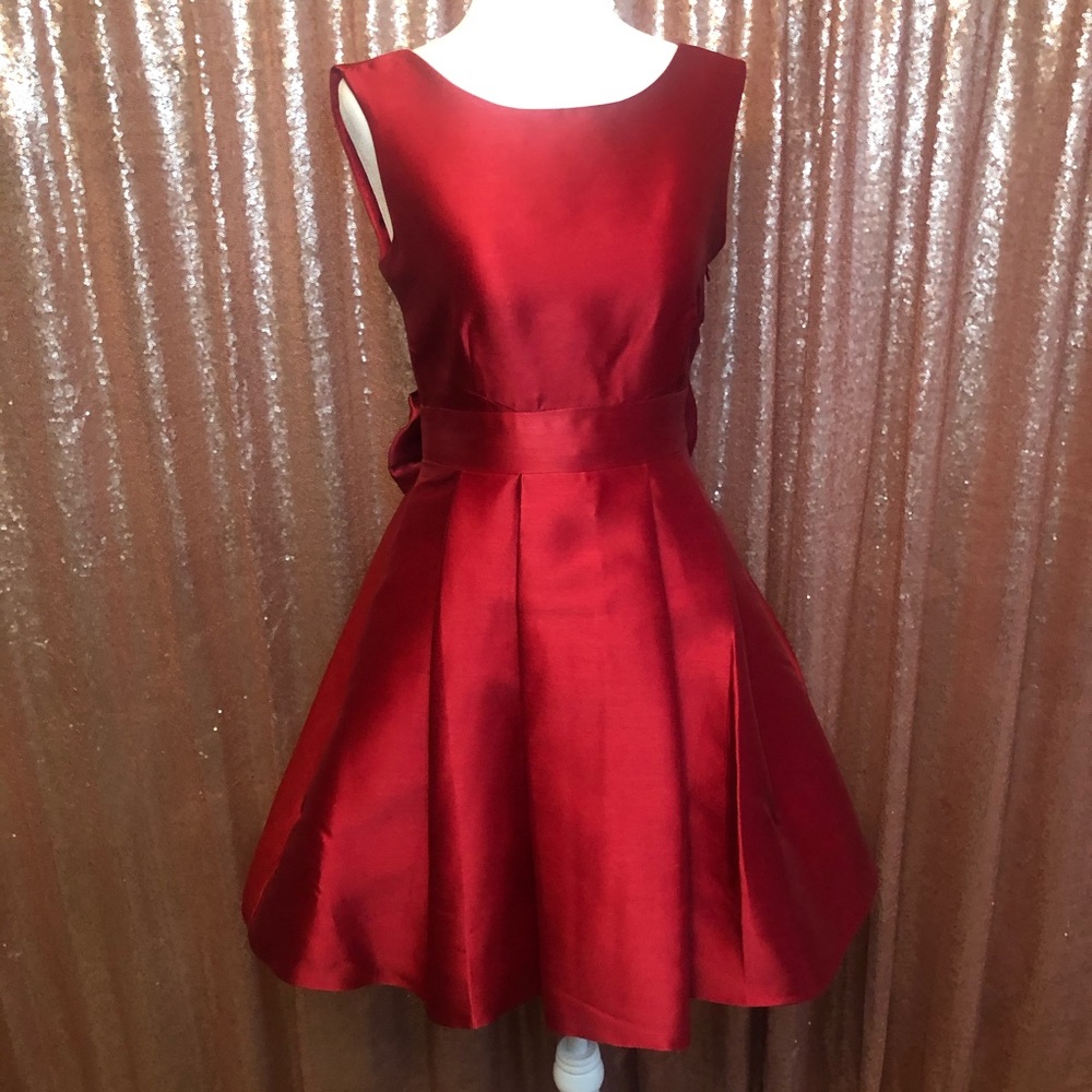Kate Spade Taffeta Bow Detail Pleated Dress